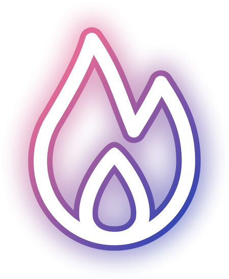 Neon Flame Social Media Icon